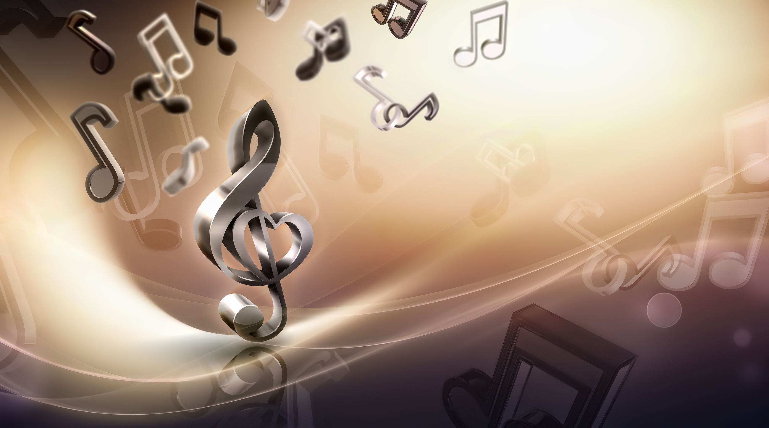 Stock Image_Music Notes Gold Background